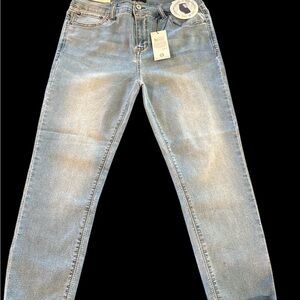 O45 Women's Light Blue Ankle Denim Jeans - Cropped Slim Fit